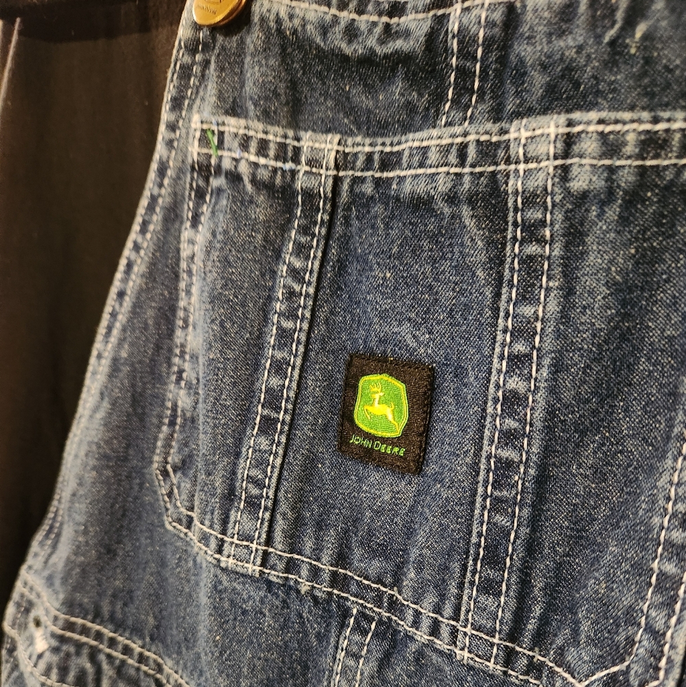 John Deere branded denim overalls  size youth 10
